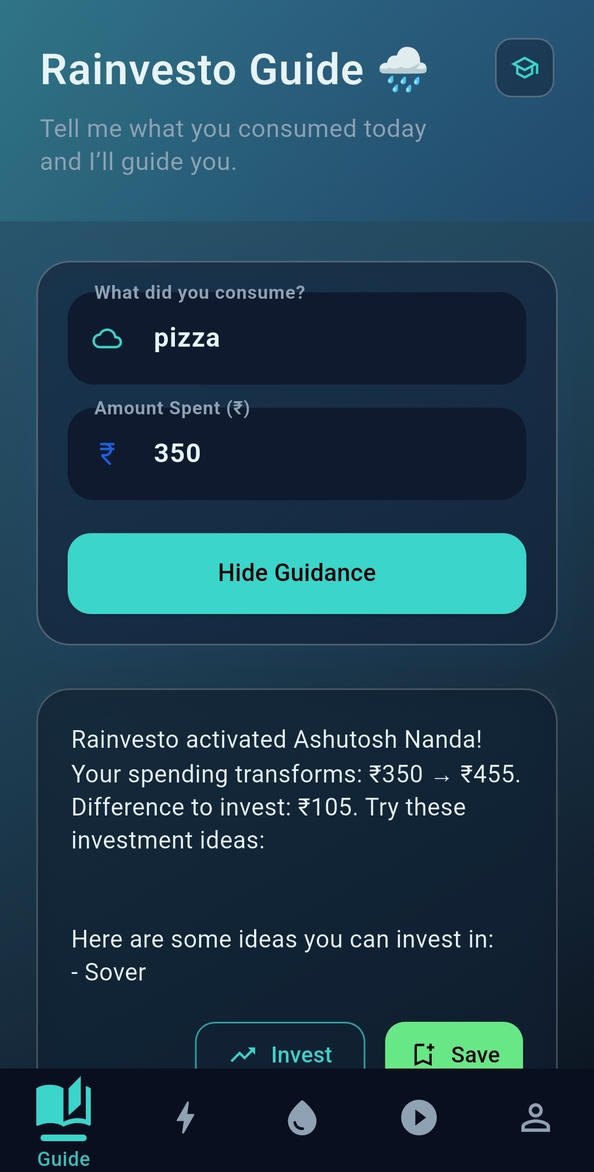 Rainvesto Guidance Dashboard